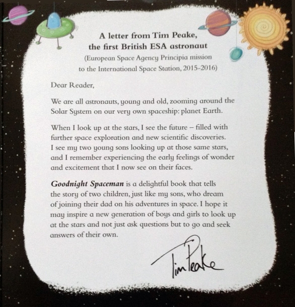 tim peake letter